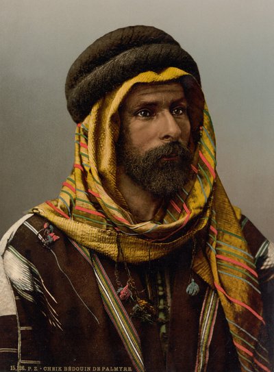 Beduinsjef i Palmyra, ca. 1890-1900 (fotokromtrykk) av Detroit Publishing Co.