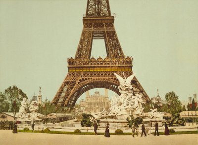 Eiffeltårnet og fontenen, Exposition Universelle, Paris, Frankrike, ca. 1900 av Detroit Publishing Co.