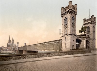 Eisenbahn-broen, Rhinen, Köln, Tyskland, ca. 1900 av Detroit Publishing Co.