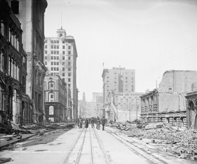 Ser opp California Street fra Sansome Street, San Francisco av Detroit Publishing Co.
