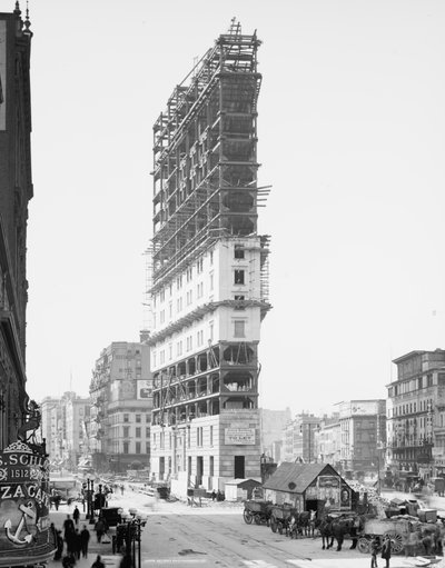 Times Building under Construction, 42nd Street og Longacre Square, New York City, USA, ca. 1904 av Detroit Publishing Co.