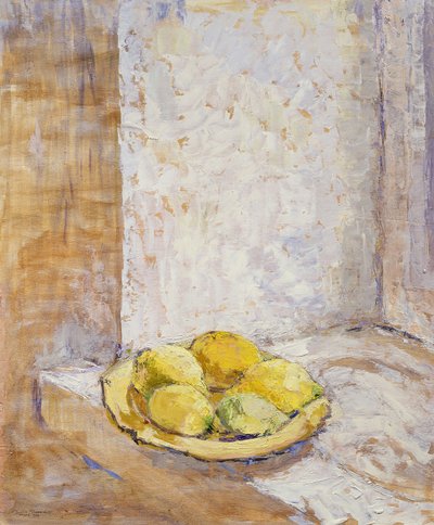 Sitroner i vinduskarmen, 1993 (brett) av Diana Schofield