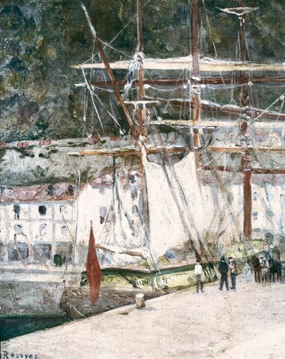 "" Utsikt over havnen i San Sebastian (San Sebastian, San Sebastian) i Spania "" Maleri av Dario de Regoyos (1875-1913) San Sebastian. San Telmo kommunale museum av Diario or Dario de Regoyos y Valdes
