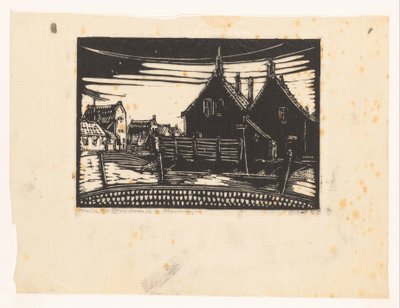 Hus på boulevarden i Scheveningen (tittel på objekt) av Dick Ket (signed by artist)
