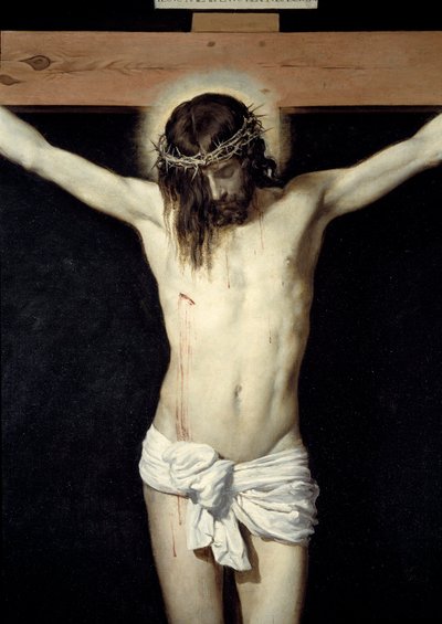Kristus korsfester detalj. Maleri av Diego Rodriguez de Silva y Velasquez (1599-1660) av Diego Velázquez