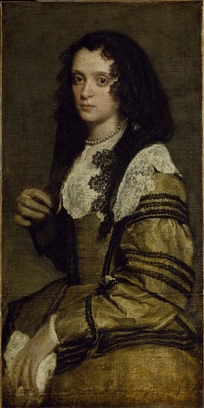 Portrett av en ung dame (olje på lerret) av Diego Velázquez
