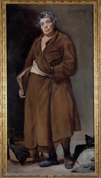Portrett av den greske forfatteren Esope (Esop eller Esop, 600-tallet f.Kr.) som oppfant fabelmaleriet av Diego Rodriguez de Silva y Velasquez (1599-1660) av Diego Velázquez