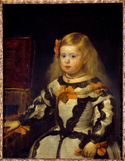 Portrett av Infante Mary Marguerite (1651-1673) datter av Philip IV. Maleri av Diego Velasquez (Velazquez av Diego Velázquez