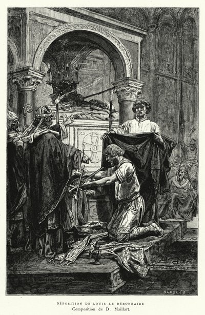 Deponering av Louis Le Debonnaire (gravering) av Diogene Ulysse Napoleon Maillart