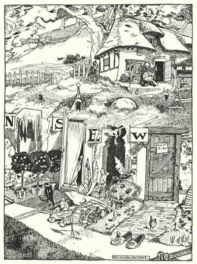 The Homes of the Four Winds (gravering) av Dion Clayton Calthrop