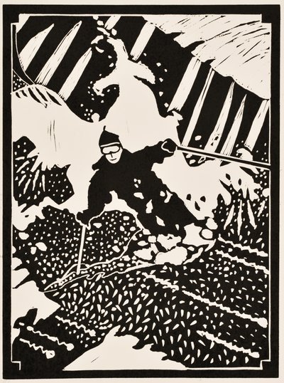 Måneder i året: februar 2012 (linoleumssnitt) av Dione Verulam