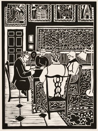 Måneder i året: mars 2012 (linoleumssnitt) av Dione Verulam