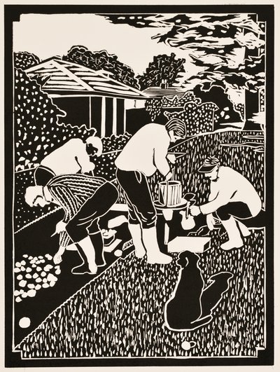 Måneder i året: oktober 2012 (linoleumssnitt) av Dione Verulam