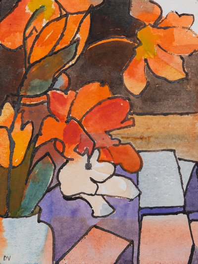 Tulipaner (akvarell og blekk) av Dione Verulam