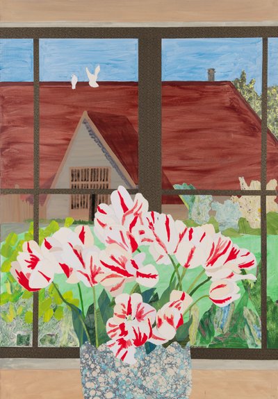 Tulipaner på Maynes Barn (collage) av Dione Verulam