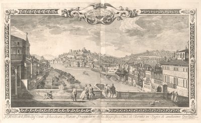 Utsikt over Verona av Dionigi Valesio and Giovanni Antonio Urbani, after Tiberio Majeroni