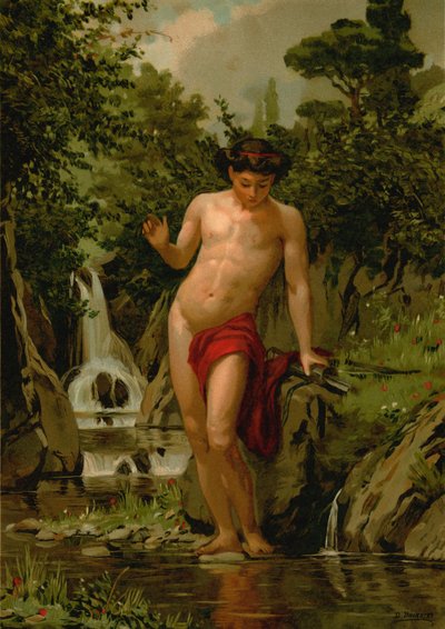 Narcissus forelsket i sitt eget speilbilde av Dionisio Baixeras Verdaguer