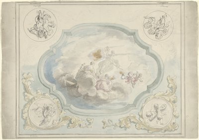 Design for et takmaleri med Charitas og Pax av Dionys van Nijmegen