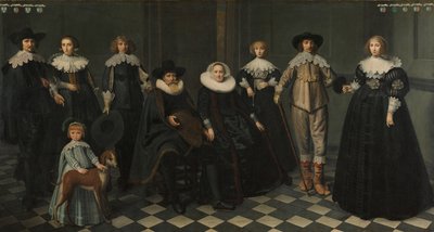 Portrett av familien til Dirck Bas Jacobsz, borgmester i Amsterdam av Dirck Dircksz. van Santvoort