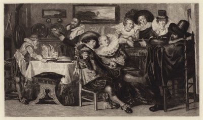 The Meal (gravering) av Dirck Hals
