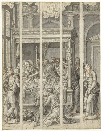 Jomfru Marias død av Dirck Pietersz. Crabeth