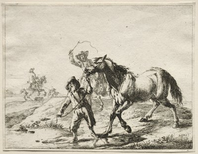 En gutt som tar en hest for å drikke. av Dirck Stoop
