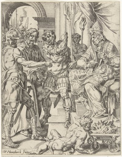 Kristus foran ypperstepresten Annas Menneskehetens fall og forløsning gjennom Kristi liv og lidenskap (serietittel) av Dirck Volckertsz. Coornhert (attributed to)