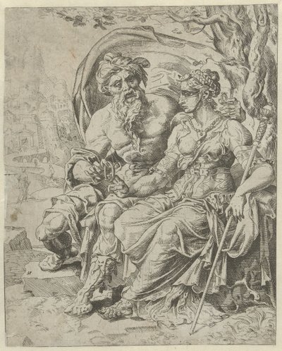 Juda gir Tamar pantet Historien om Juda og Tamar (serietittel) av Dirck Volckertsz. Coornhert (attributed to)