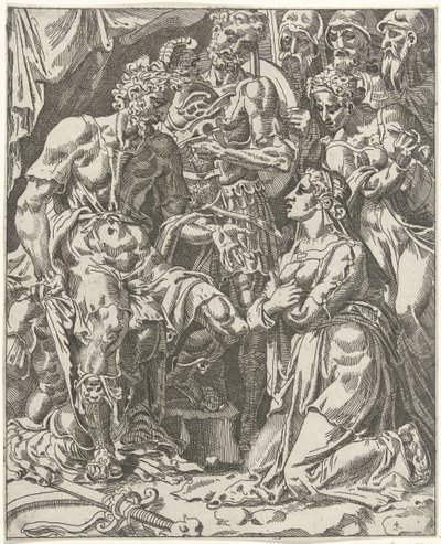 Judith voor Holofernes Judith i Holofernes (serietittel) av Dirck Volckertsz. Coornhert (attributed to)