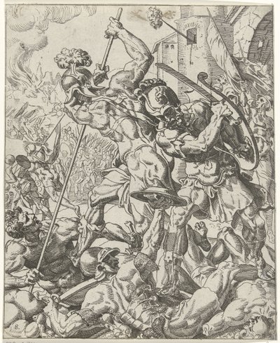 Flykten til den assyriske hæren Judit og Holofernes (serietittel) av Dirck Volckertsz. Coornhert (attributed to)