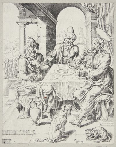 Nattverden på Emmaus av Dirck Volckertsz. Coornhert