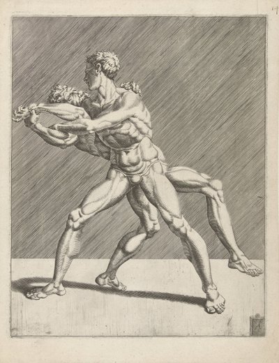 Two wrestlers Wrestlers (serietittel) av Dirck Volckertsz. Coornhert