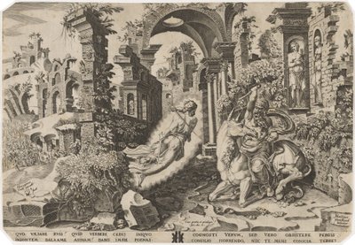 Bileam og engelen av Dirck Volckertz Coornhert, after Maerten van Heemskerck