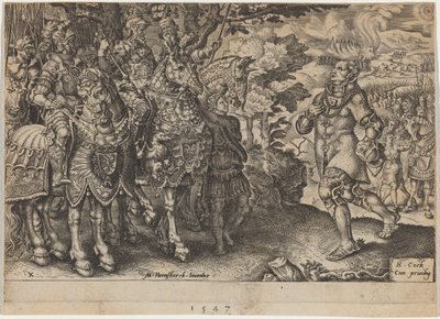 Overgivelsen av John Frederick, kurfyrst av Sachsen, etter slaget ved Mühlberg av Dirck Volckertz Coornhert, after Maerten van Heemskerck