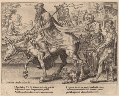 Tobias triumf av Dirck Volckertz Coornhert after Maerten van Heemskerck