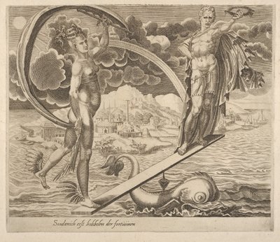 Fortune Using Man as a Plaything fra Six Sayings about Fortune, ca. 1560. av Dirck Volkertsen Coornhert