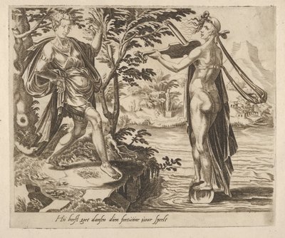 The One to Who Fortune Is Playing Will Dance Merrily fra Six Sayings about Fortune, ca. 1560. av Dirck Volkertsen Coornhert