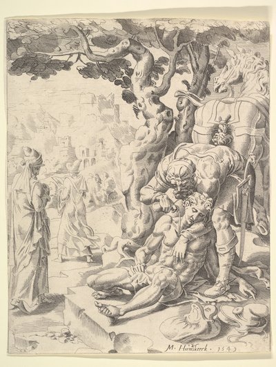 Lignelsen om den barmhjertige samaritan, 1549. av Dirck Volkertsen Coornhert