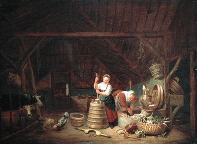 Dutch Barn (olje på panel) av Dirck Wyntrack