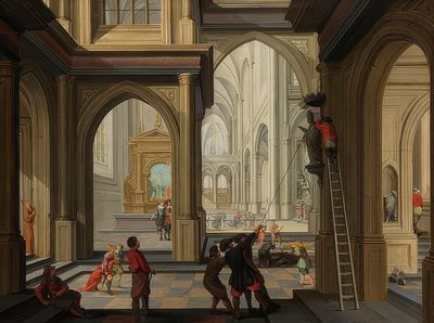 Ikonoklasme i en kirke. 1630 av Dirck van Delen