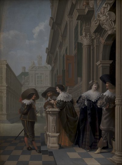 Samtale utenfor et palass av Dirck van Delen
