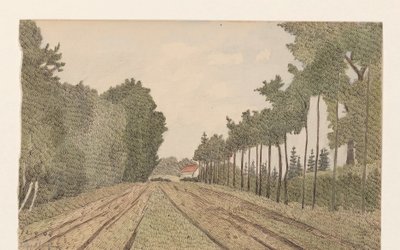 Landskap med en bygning i det fjerne av Dirk Arnoldus Tavenraat
