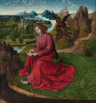 Evangelisten Johannes på Patmos, ca 1465 av Dirk Bouts