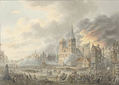 Erobring av en by av franske tropper av Dirk Langendijk