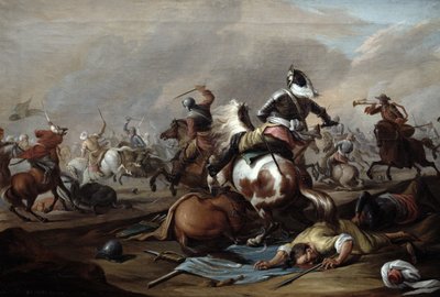 Kavaleriets sammenstøt, 1770 av Dirk Langendyk