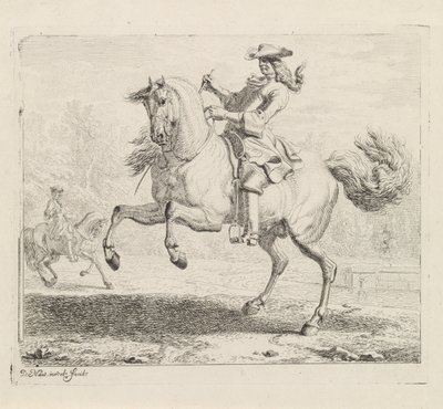 Stigende hest med rytter Manege (serietittel) av Dirk Maas