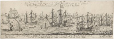 Duke of York hilser Royal Navy i kanalen Hertugen av Yorks møte n th ye Royall Navy etter at den kom inn i Channell / O cheqado duque de Jorck no Cannal entre o Frota d