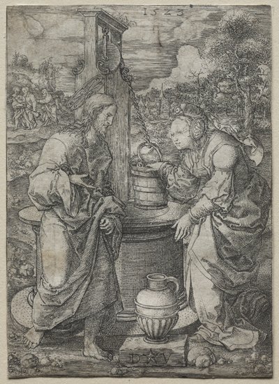Kristus og kvinnen i Samaria, 1523. av Dirk Vellert
