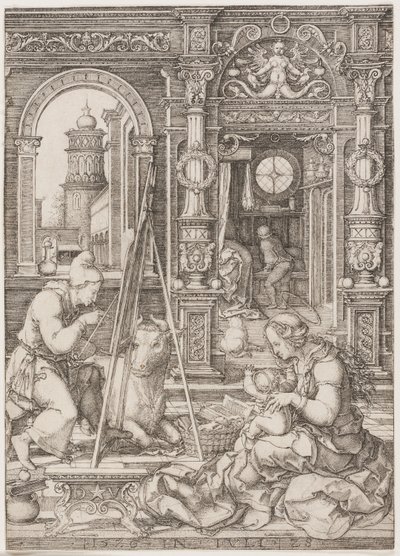 Saint Luke maler jomfruen og barnet av Dirk Vellert