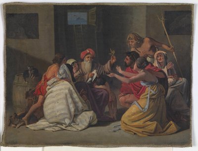 Utkast til maleriet "Noah in the Ark" av Ditlev Blunck